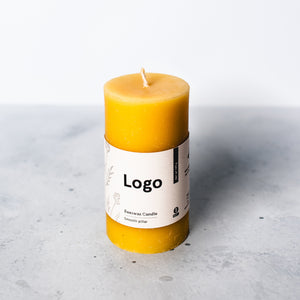 Smooth pillar beeswax candle