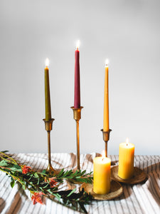 Taper beeswax candles